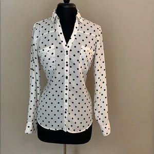 Polkadot button down blouse